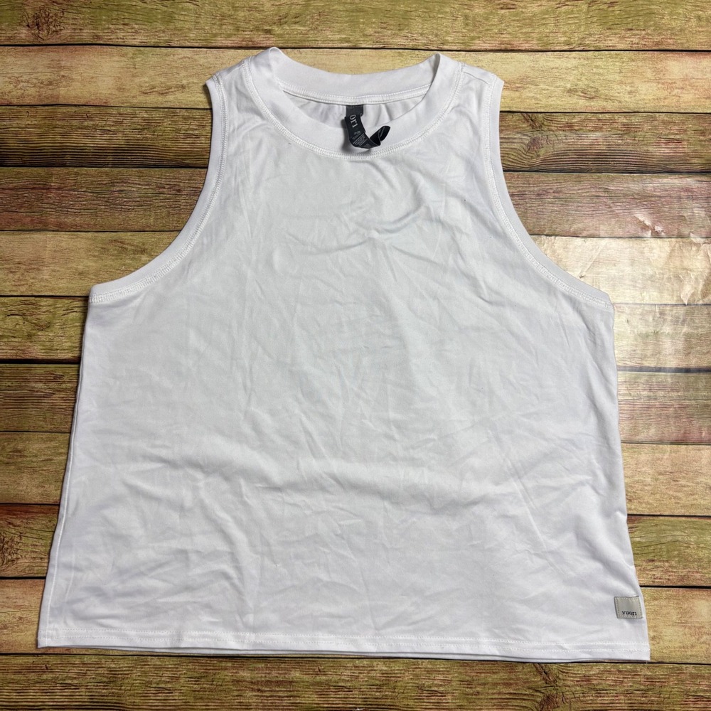 Vuori Energy Top White High Neck Performance Tank Medium VW123